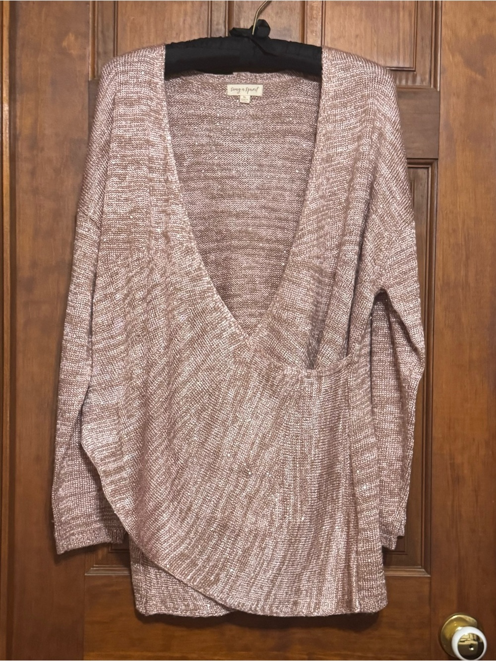 SONG N SPIRIT FAUX WRAP SWEATER SIZE XL